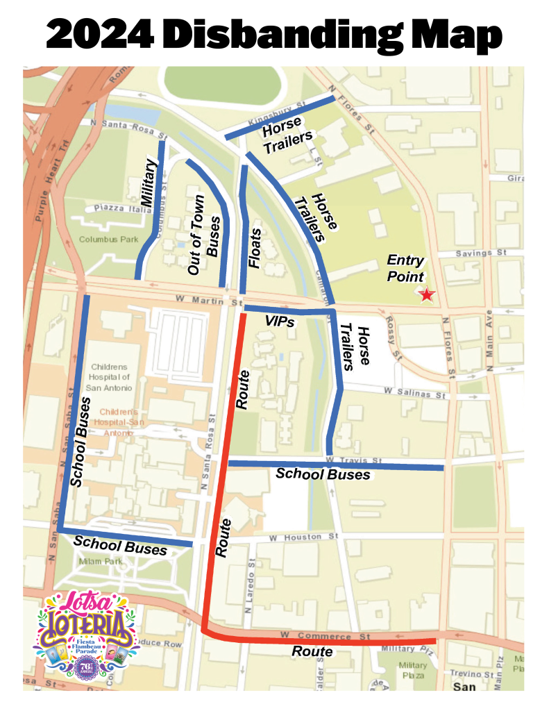 2024 DISBANDING MAP Fiesta Flambeau Parade
